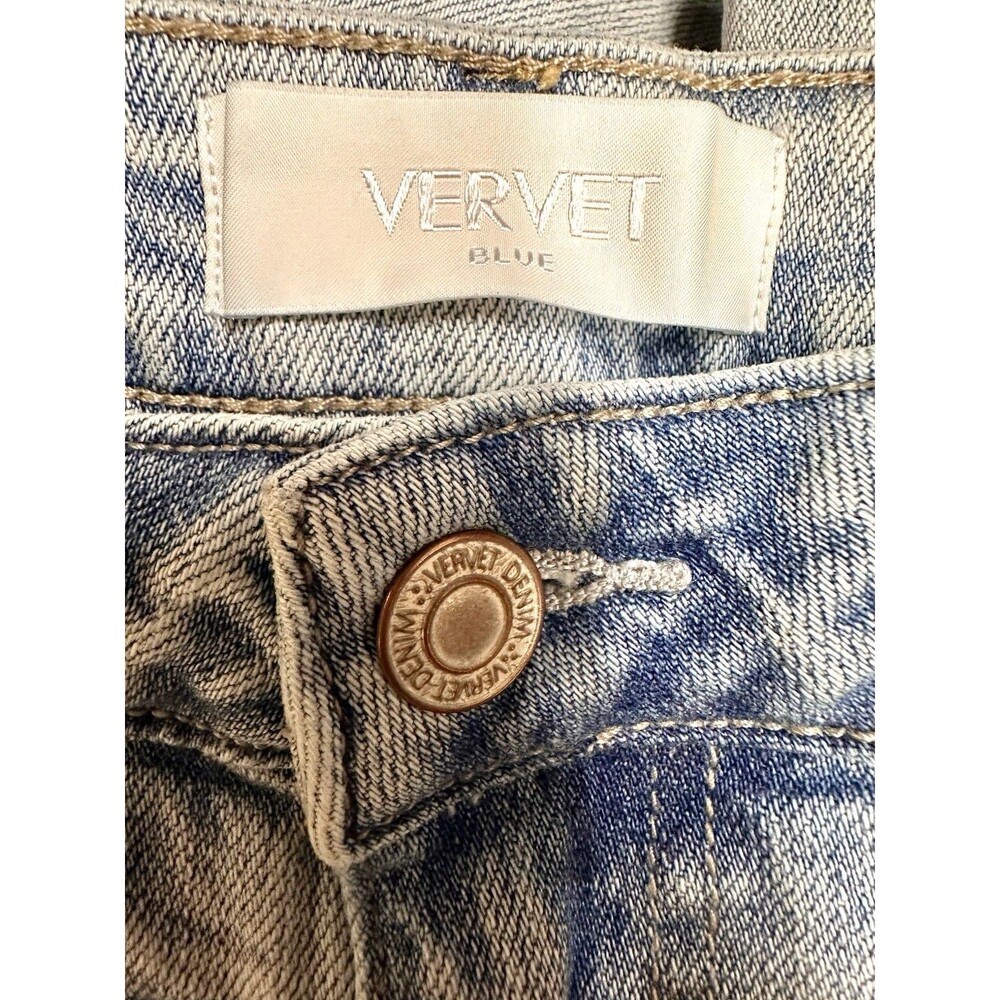 Vervet Blue Women’s 26 Straight Leg High Rise Light Wash Cargo Pocket Jeans - Picture 3 of 12